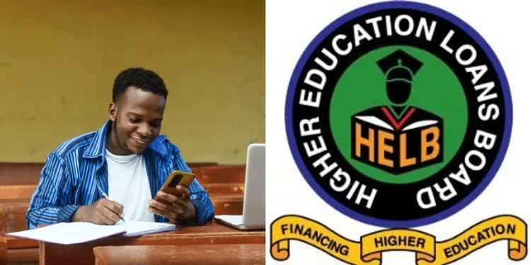 Screenshot of HELB student portal dashboard showing My Loans section with new Household Per Semester column highlighted, indicating amount payable after loan and scholarship