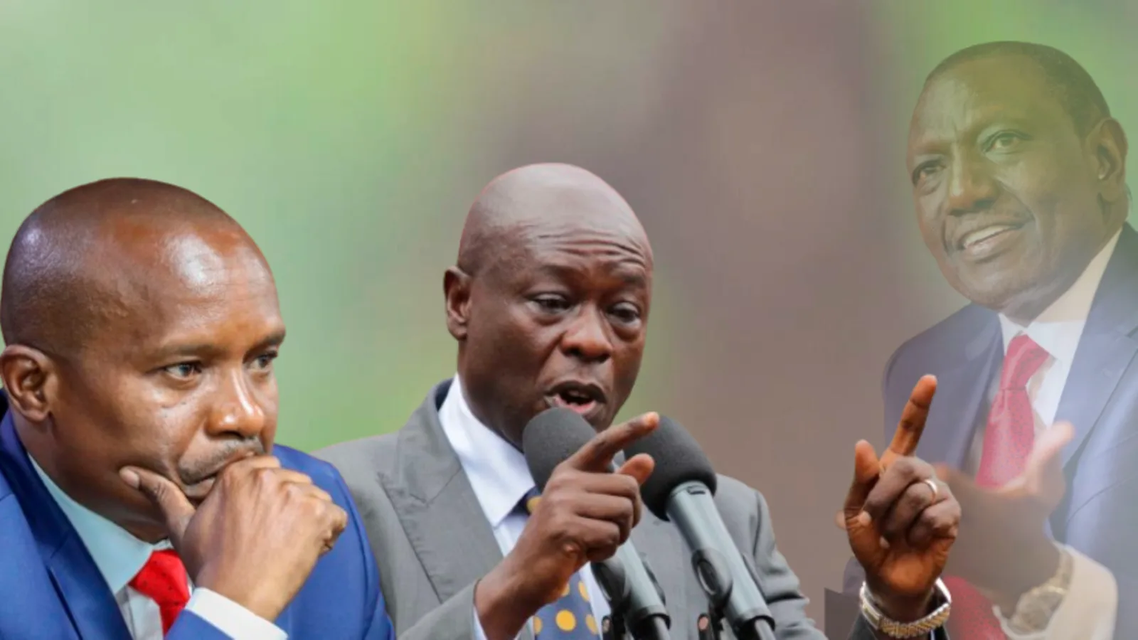 Collage of Deputy President Kithure Kindiki, former DP Rigathi Gachagua and President William Ruto