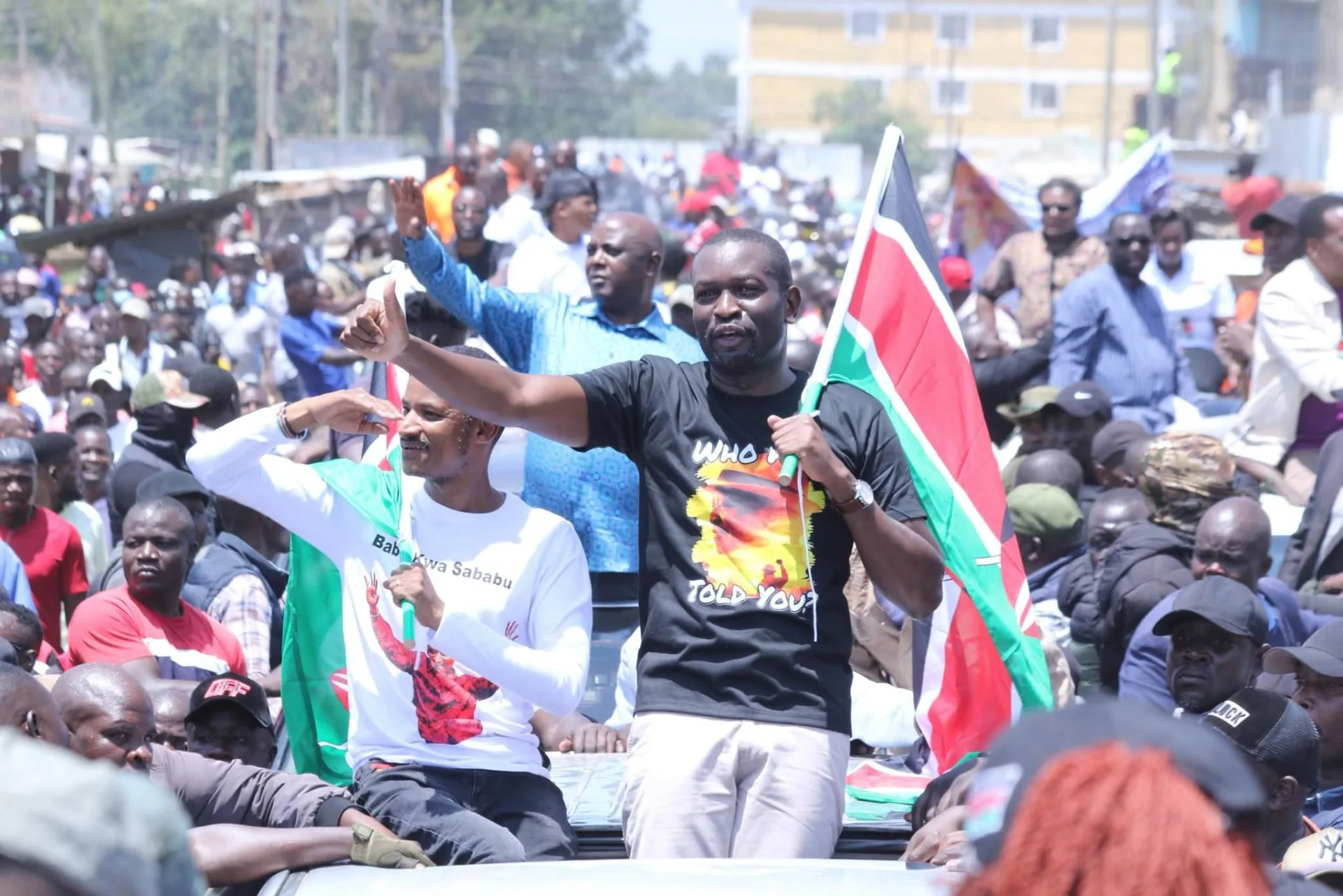 Edwin Sifuna and Babu Owino leading Linda Mwananchi Nairobi tour today September 13 2026 heading to Jacaranda Grounds
