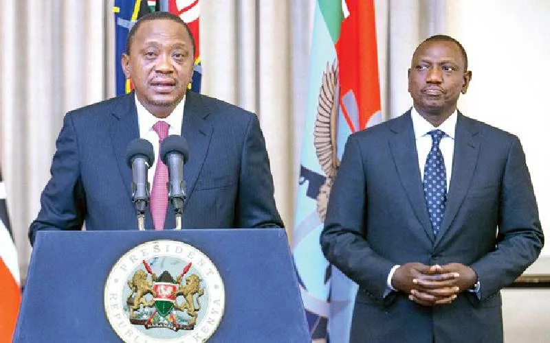 Former President Uhuru Kenyatta beside William ruto
