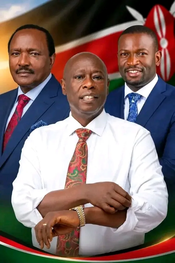 Edwin sifuna, kalonzo Musyoka and former deputy president Rigathi Gachagua.