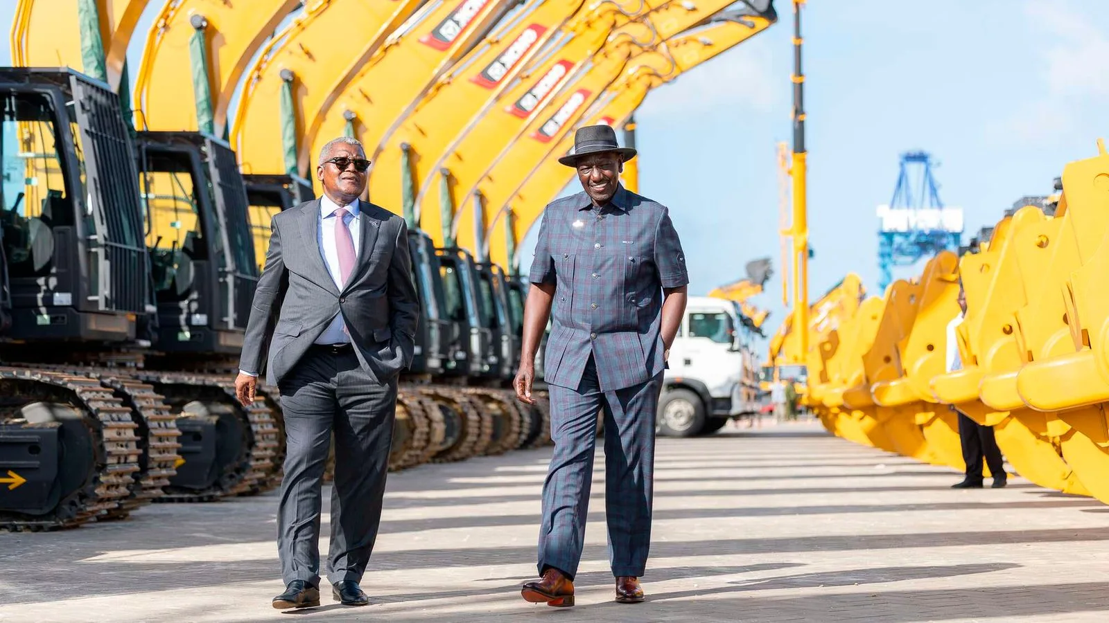 Image of president William ruto and dangote during the official launch in Lamu