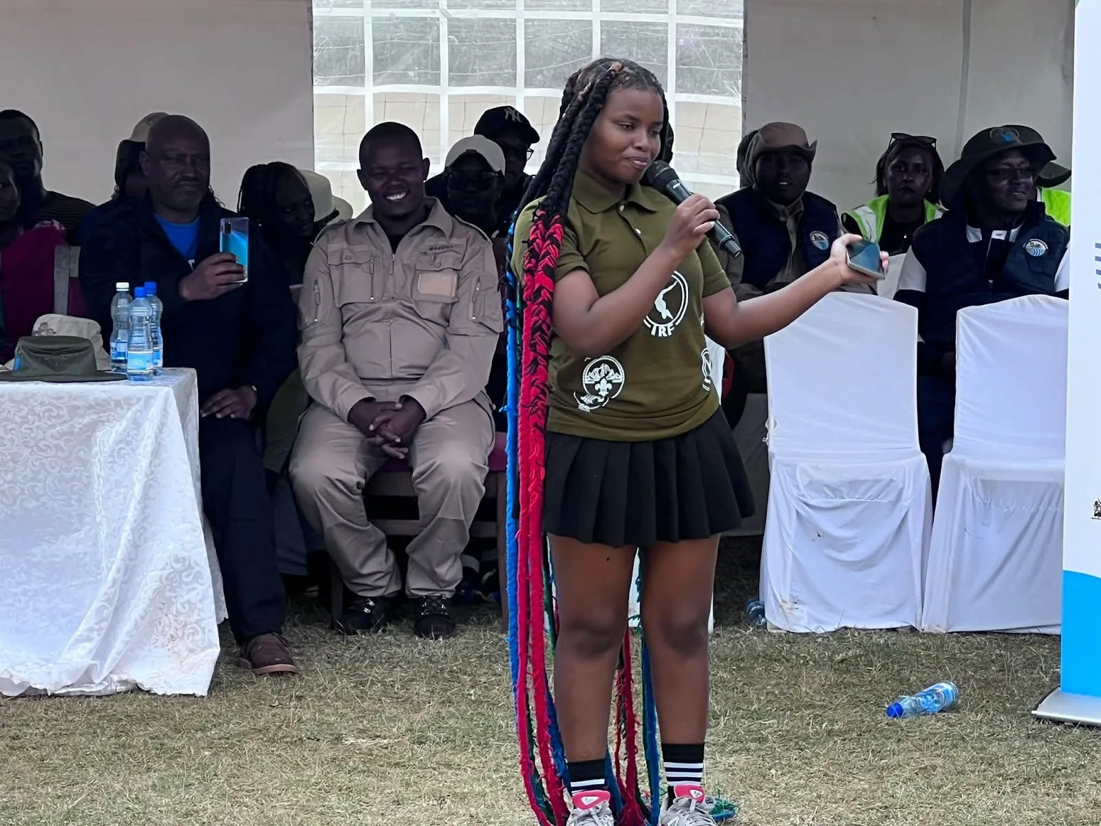 Truphena Muthoni during the mazingira day celebrations.