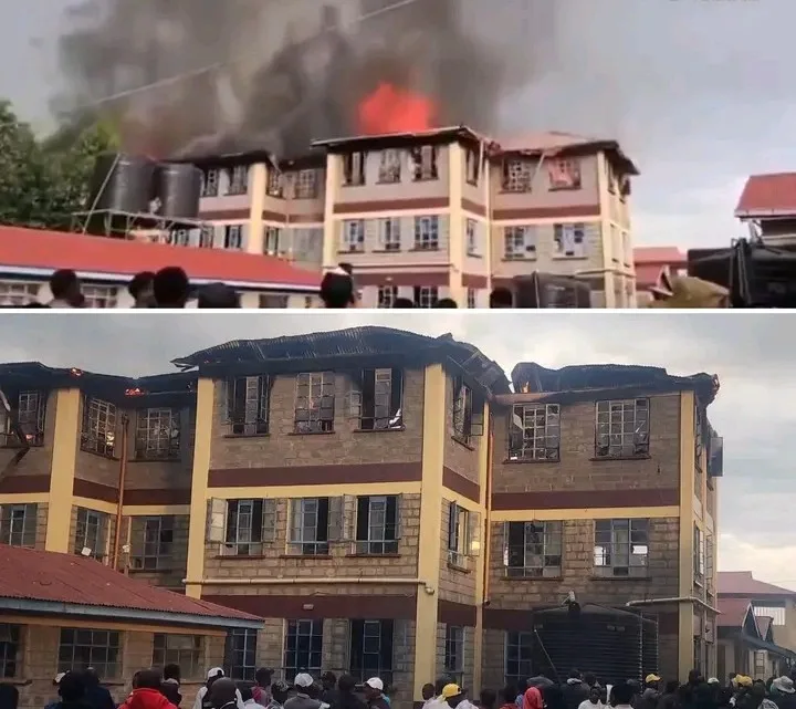 Tengecha boys highschool in eldoret on fire.