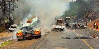 Seven Injured, After Gas tanker, explodes along Nairobi- Mai Mahiu Road.