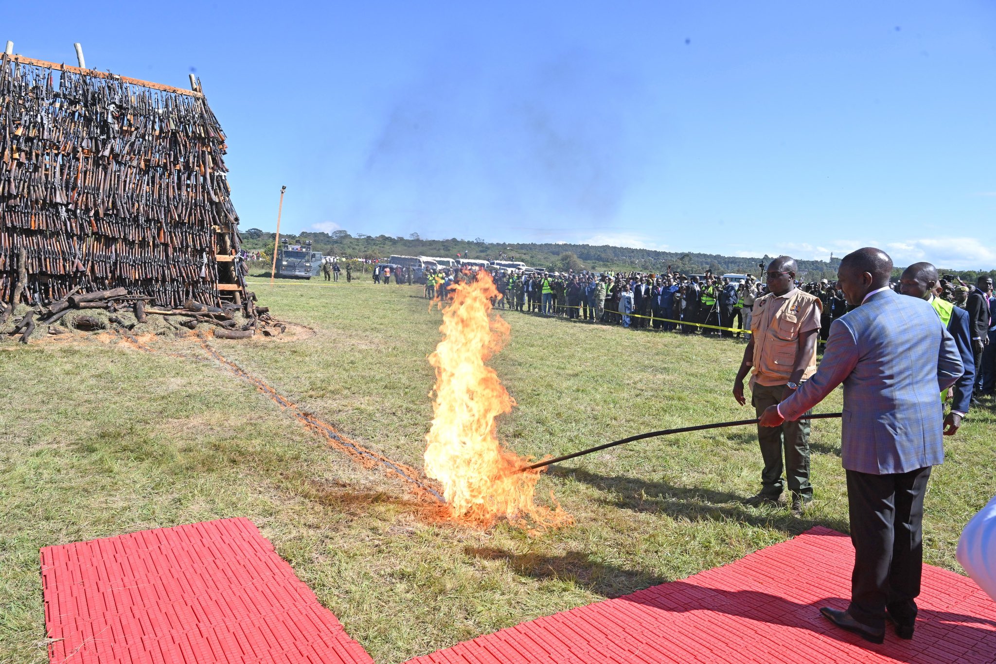 Ruto Destroys 6,000 Illegal Guns in Ngong, Vows to Hunt Down Rogue Cops in Uniform